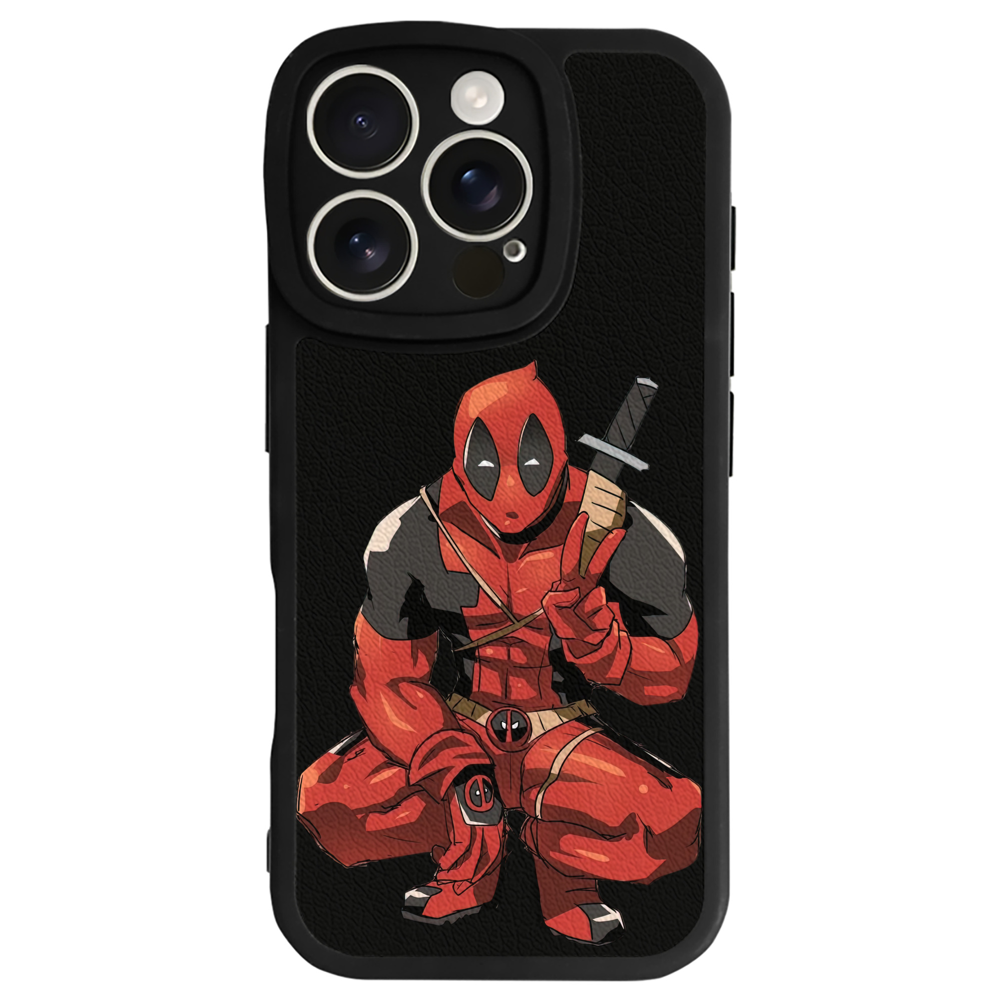 （画像用） Deadpool デッドプール 【iPhone 16シリーズ対応】シリコンスマホケース（レザー調） 材質：シリコン